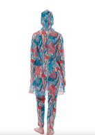 This file contains a description of a tan-through, innovative burkini set with a Seaunicorns print. The sustainable set includes a top, leggings, and tunic, providing classic luxury for modest fashion. Shop now!