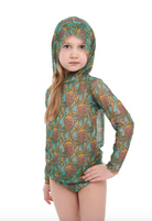 This file describes a tan-through kid's T-shirt and shorts set with an Octopus print. It is innovative, sustainable, and offers classic luxury for modest fashion. Shop now!